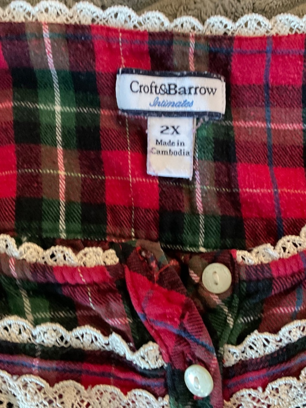 Croft and Barrow red nightgown,2X. - Picture 4 of 9